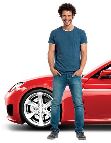 Man standing near car